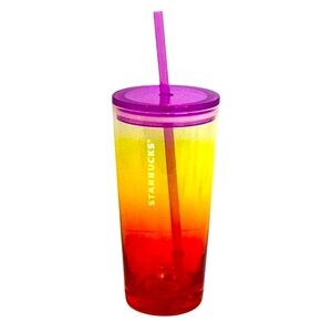 👠 Starbucks Glass Tumbler with Straw 18oz.